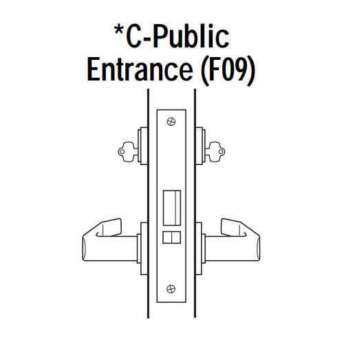 45H7C3H619 Best 40H Series Public Entrance without Deadbolt Heavy Duty Mortise Lever Lock with Solid Tube Return Style in Satin Nickel