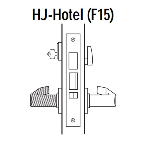 45H7HJ12J626 Best 40H Series Hotel with Deadbolt Heavy Duty Mortise Lever Lock with Solid Tube with No Return in Satin Chrome