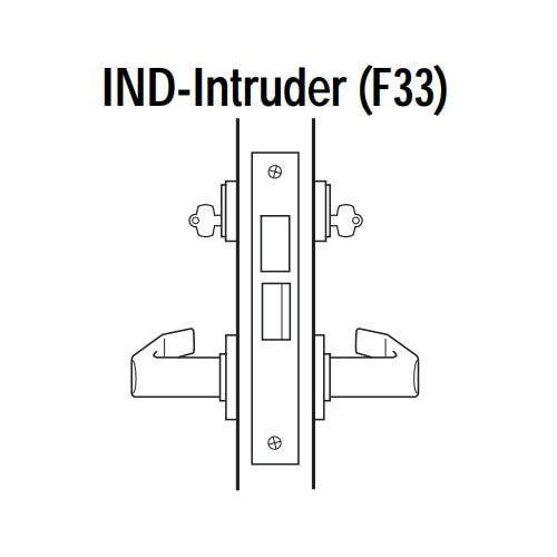 45H7IND17RJ606 Best 40H Series Intruder with Deadbolt Heavy Duty Mortise Lever Lock with Gull Wing RH in Satin Brass