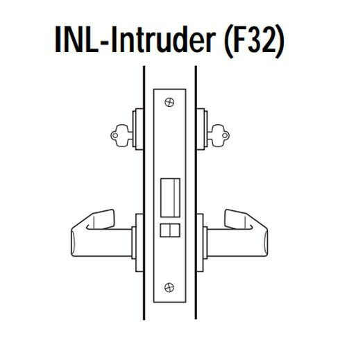 45H7INL3J619 Best 40H Series Intruder without Deadbolt Heavy Duty Mortise Lever Lock with Solid Tube Return Style in Satin Nickel