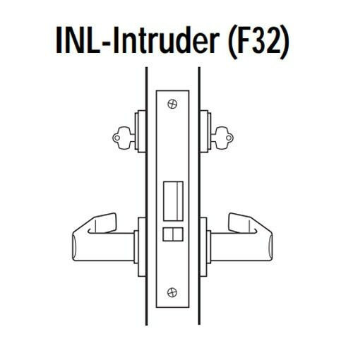 45H7INL15J625 Best 40H Series Intruder without Deadbolt Heavy Duty Mortise Lever Lock with Contour with Angle Return Style in Bright Chrome