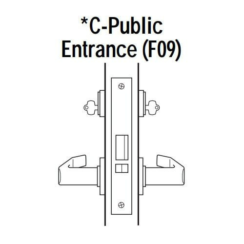45H7C3J612 Best 40H Series Public Entrance without Deadbolt Heavy Duty Mortise Lever Lock with Solid Tube Return Style in Satin Bronze
