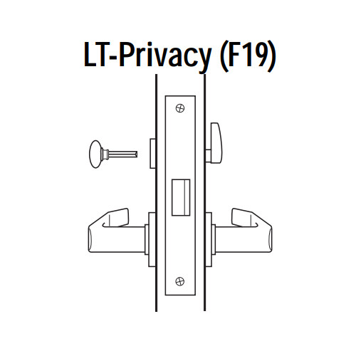 45H0LT16S618 Best 40H Series Privacy Heavy Duty Mortise Lever Lock with Curved with No Return in Bright Nickel