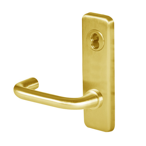 45H0L3J605 Best 40H Series Privacy with Deadbolt Heavy Duty Mortise Lever Lock with Solid Tube Return Style in Bright Brass