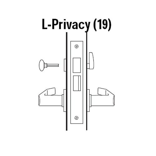 45H0L17LJ622 Best 40H Series Privacy with Deadbolt Heavy Duty Mortise Lever Lock with Gull Wing LH in Black
