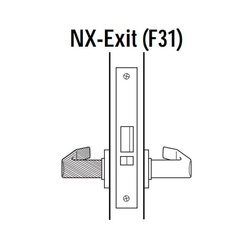 45H0NX3J629 Best 40H Series Exit Function Heavy Duty Mortise Lever Lock with Solid Tube Return Style in Bright Stainless Steel