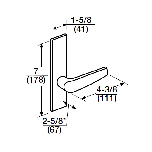 ML2051-CSP-618-CL7 Corbin Russwin ML2000 Series IC 7-Pin Less Core Mortise Office Locksets with Citation Lever in Bright Nickel