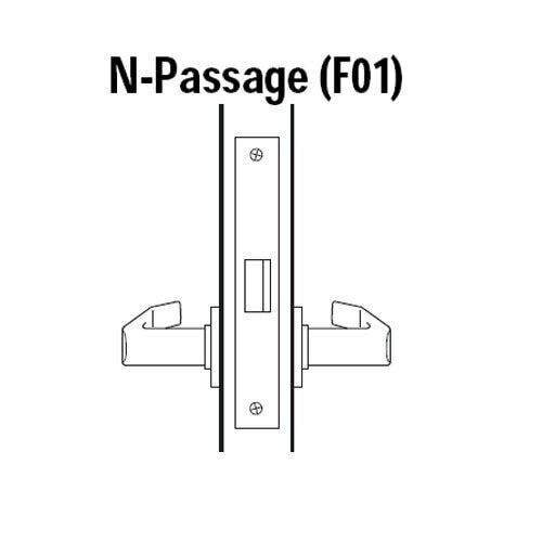 45H0N3M611 Best 40H Series Passage Heavy Duty Mortise Lever Lock with Solid Tube Return Style in Bright Bronze