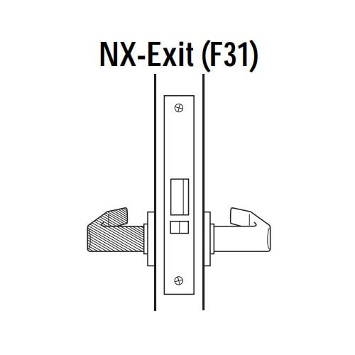 45H0NX16M613 Best 40H Series Exit Function Heavy Duty Mortise Lever Lock with Curved with No Return in Oil Rubbed Bronze