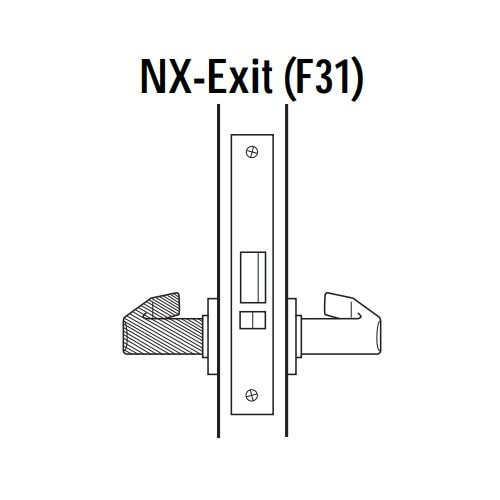 45H0NX15M606 Best 40H Series Exit Function Heavy Duty Mortise Lever Lock with Contour with Angle Return Style in Satin Brass