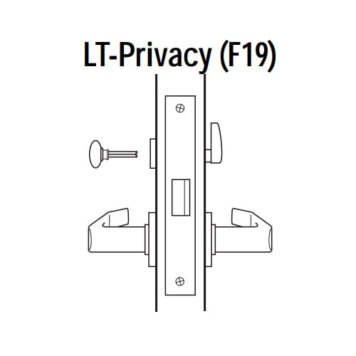 45H0LT16M618 Best 40H Series Privacy Heavy Duty Mortise Lever Lock with Curved with No Return in Bright Nickel
