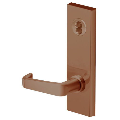45H7AT15M690 Best 40H Series Office Heavy Duty Mortise Lever Lock with Contour with Angle Return Style in Dark Bronze