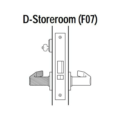 45H7D17LM605 Best 40H Series Storeroom Heavy Duty Mortise Lever Lock with Gull Wing LH in Bright Brass
