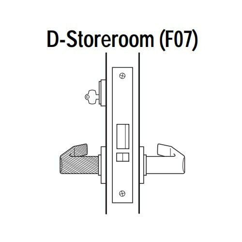 45H7D17LM622 Best 40H Series Storeroom Heavy Duty Mortise Lever Lock with Gull Wing LH in Black