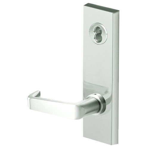 45H7AB15M618 Best 40H Series Office with Deadbolt Heavy Duty Mortise Lever Lock with Contour with Angle Return Style in Bright Nickel