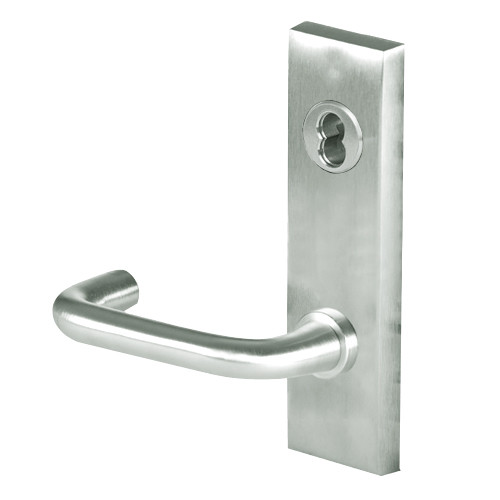 45H7HJ3M618 Best 40H Series Hotel with Deadbolt Heavy Duty Mortise Lever Lock with Solid Tube Return Style in Bright Nickel