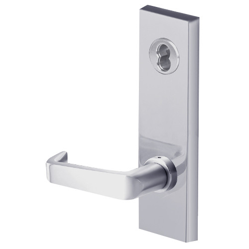 45H7HJ15M626 Best 40H Series Hotel with Deadbolt Heavy Duty Mortise Lever Lock with Contour with Angle Return Style in Satin Chrome