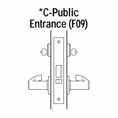 45H7C3M626 Best 40H Series Public Entrance without Deadbolt Heavy Duty Mortise Lever Lock with Solid Tube Return Style in Satin Chrome