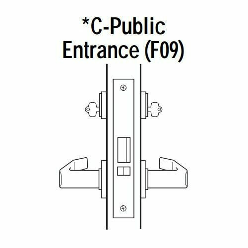 45H7C3M613 Best 40H Series Public Entrance without Deadbolt Heavy Duty Mortise Lever Lock with Solid Tube Return Style in Oil Rubbed Bronze