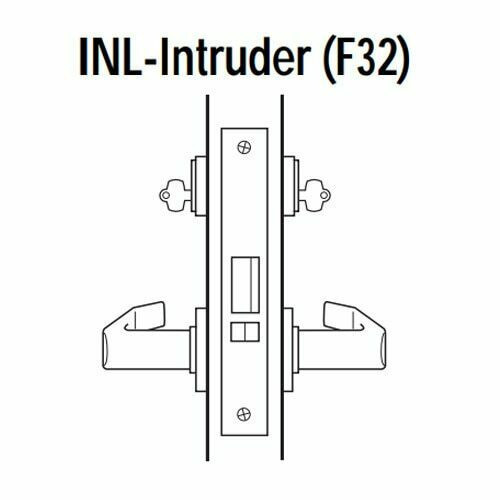 45H7INL15M619 Best 40H Series Intruder without Deadbolt Heavy Duty Mortise Lever Lock with Contour with Angle Return Style in Satin Nickel