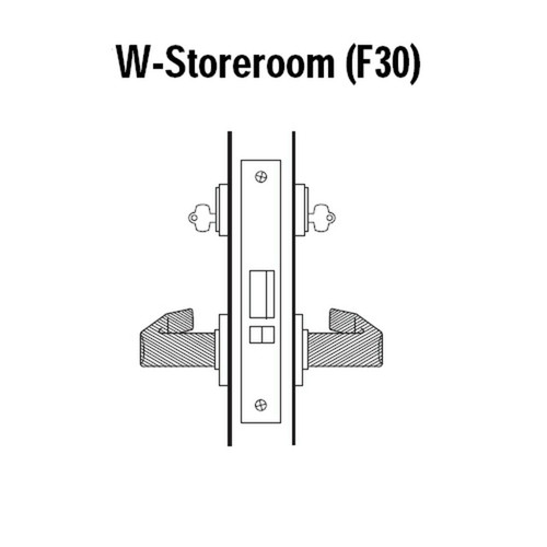45H7W3M612 Best 40H Series Storeroom without Deadbolt Heavy Duty Mortise Lever Lock with Solid Tube Return Style in Satin Bronze