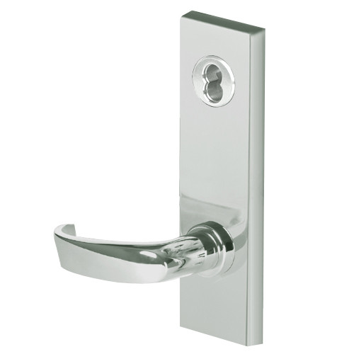45H7CHB14M619 Best 40H Series Holdback without Deadbolt Heavy Duty Mortise Lever Lock with Curved with Return Style in Satin Nickel