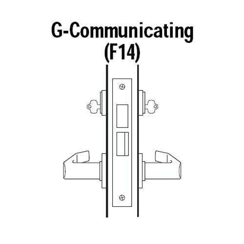 45H7G17RM619 Best 40H Series Communicating with Deadbolt Heavy Duty Mortise Lever Lock with Gull Wing RH in Satin Nickel