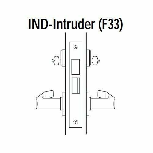 45H7IND3M626 Best 40H Series Intruder with Deadbolt Heavy Duty Mortise Lever Lock with Solid Tube Return Style in Satin Chrome