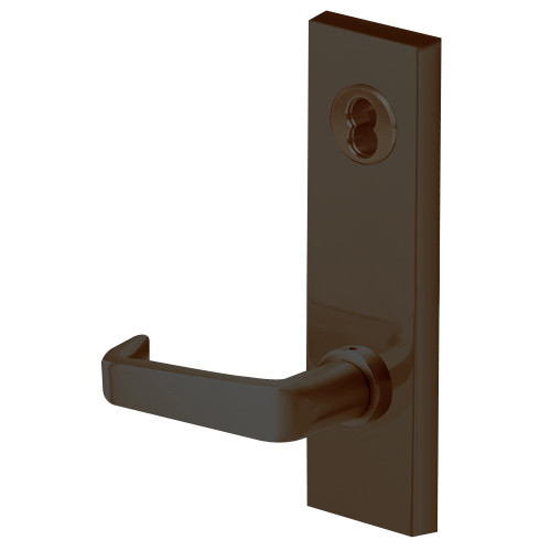 45H7S15M613 Best 40H Series Storeroom with Deadbolt Heavy Duty Mortise Lever Lock with Contour with Angle Return Style in Oil Rubbed Bronze