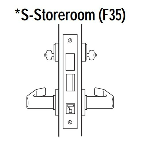 45H7S14M611 Best 40H Series Storeroom with Deadbolt Heavy Duty Mortise Lever Lock with Curved with Return Style in Bright Bronze