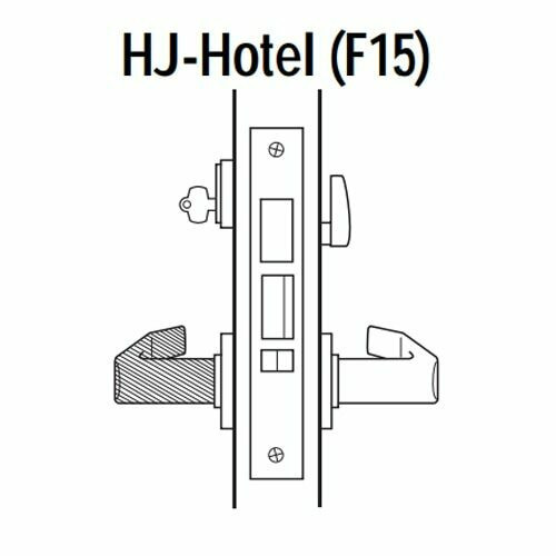 45H7HJ15N626 Best 40H Series Hotel with Deadbolt Heavy Duty Mortise Lever Lock with Contour with Angle Return Style in Satin Chrome