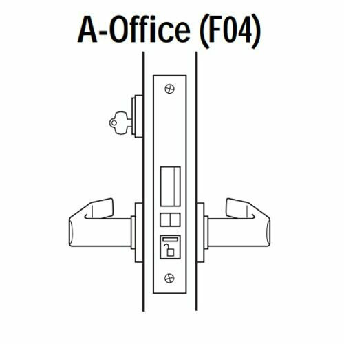 45H7A3N618 Best 40H Series Office Heavy Duty Mortise Lever Lock with Solid Tube Return Style in Bright Nickel