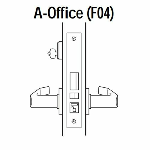 45H7A3N625 Best 40H Series Office Heavy Duty Mortise Lever Lock with Solid Tube Return Style in Bright Chrome