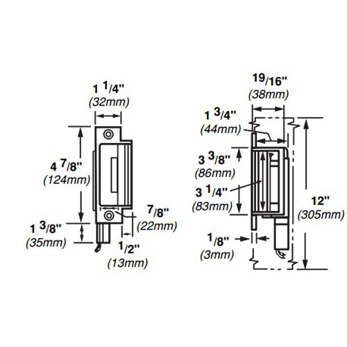 6210-DS-12VDC-US10B Von Duprin Electric Strike for Mortise Locks in Dark Bronze Finish