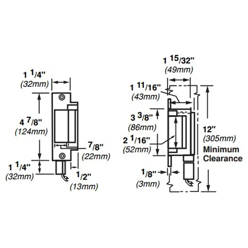 6211-FS-DS-LC-24VDC-US32 Von Duprin 6211 Series Electric Strike for Mortise or Cylindrical Locksets in