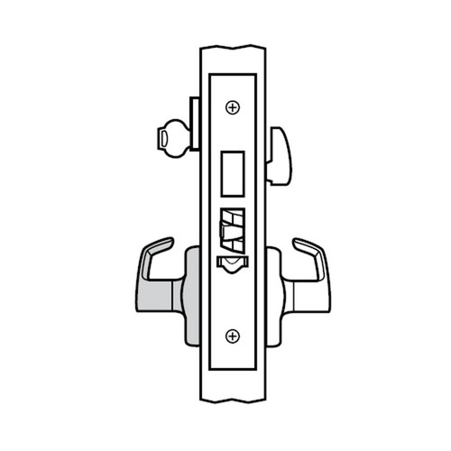 ML2029-NSM-612-CL6 Corbin Russwin ML2000 Series IC 6-Pin Less Core Mortise Hotel Locksets with Newport Lever and Deadbolt in Satin Bronze
