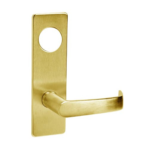 ML2082-NSP-605-CL6 Corbin Russwin ML2000 Series IC 6-Pin Less Core Mortise Dormitory or Exit Locksets with Newport Lever with Deadbolt in Bright Brass