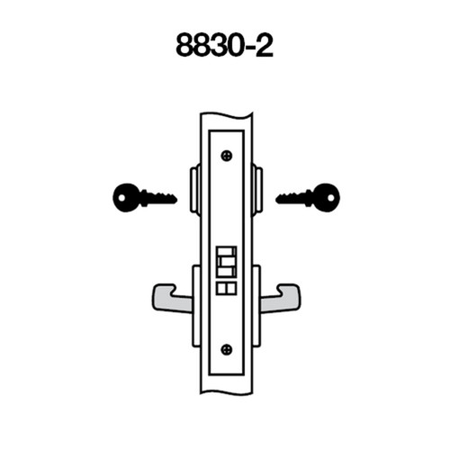 AUR8830-2FL-613E Yale 8800FL Series Double Cylinder Mortise Asylum Locks with Augusta Lever in Dark Satin Bronze