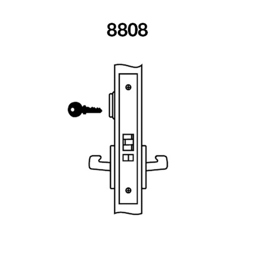 PBR8808FL-613E Yale 8800FL Series Single Cylinder Mortise Classroom Locks with Pacific Beach Lever in Dark Satin Bronze