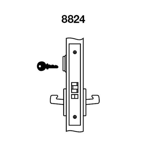 PBR8824FL-613E Yale 8800FL Series Single Cylinder Mortise Hold Back Locks with Pacific Beach Lever in Dark Satin Bronze
