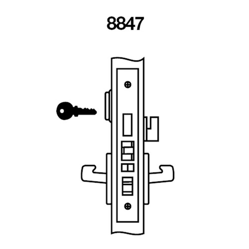 PBR8860FL-613E Yale 8800FL Series Single Cylinder with Deadbolt Mortise Entrance or Storeroom Lock with Indicator with Pacific Beach Lever in Dark Satin Bronze