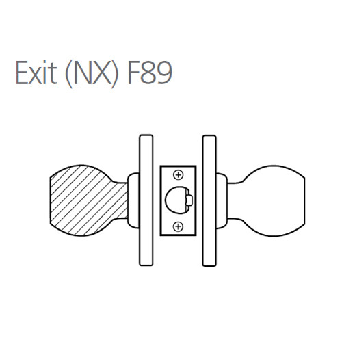8K30NX6CS3605 Best 8K Series Exit Heavy Duty Cylindrical Knob Locks with Tulip Style in Bright Brass