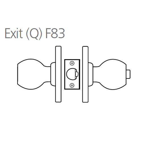 8K30Q6CSTK605 Best 8K Series Exit Heavy Duty Cylindrical Knob Locks with Tulip Style in Bright Brass