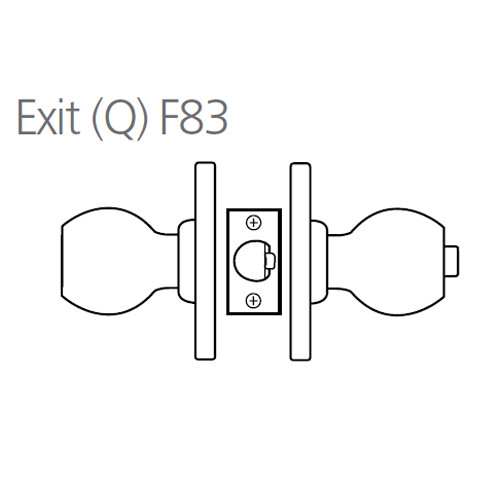8K30Q4DS3612 Best 8K Series Exit Heavy Duty Cylindrical Knob Locks with Round Style in Satin Bronze