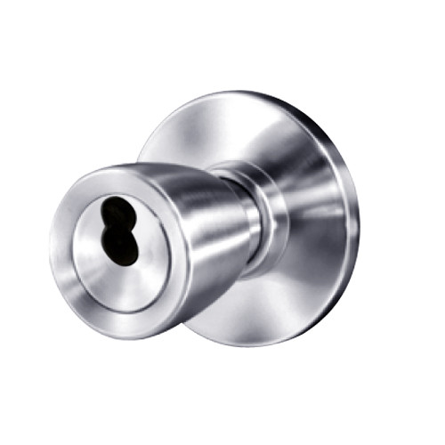 8K47D6AS3626 Best 8K Series Storeroom Heavy Duty Cylindrical Knob Locks with Tulip Style in Satin Chrome