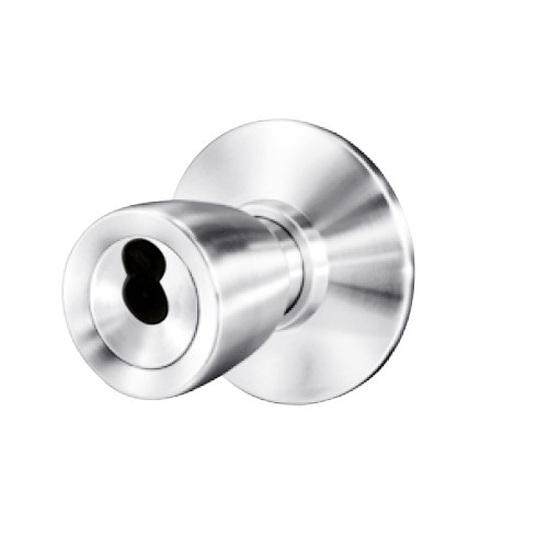 8K57E6DSTK625 Best 8K Series Service Station Heavy Duty Cylindrical Knob Locks with Tulip Style in Bright Chrome