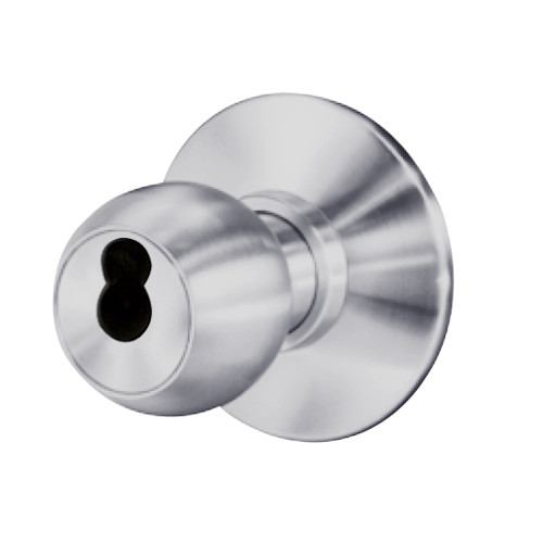 8K57E4DSTK626 Best 8K Series Service Station Heavy Duty Cylindrical Knob Locks with Round Style in Satin Chrome