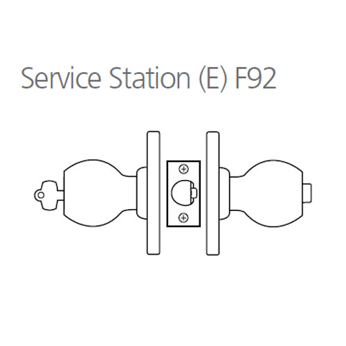 8K37E6ASTK611 Best 8K Series Service Station Heavy Duty Cylindrical Knob Locks with Tulip Style in Bright Bronze