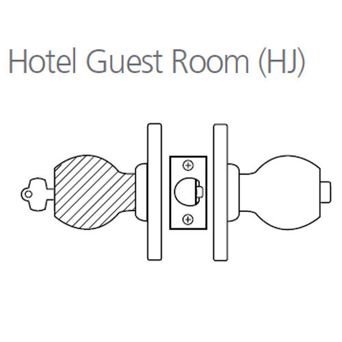 8K47HJ4DSTK611 Best 8K Series Hotel Heavy Duty Cylindrical Knob Locks with Round Style in Bright Bronze