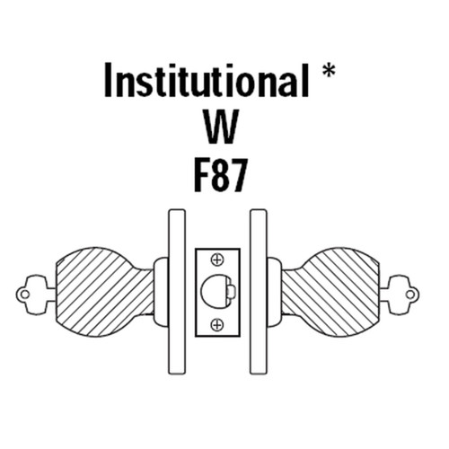 8K47W4DSTK625 Best 8K Series Institutional Heavy Duty Cylindrical Knob Locks with Round Style in Bright Chrome